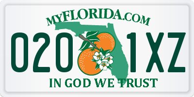 FL license plate 0201XZ