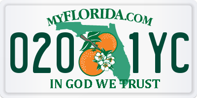 FL license plate 0201YC