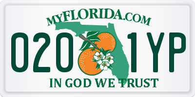 FL license plate 0201YP