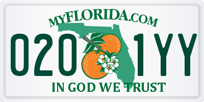 FL license plate 0201YY