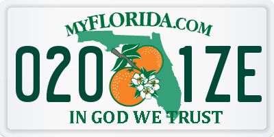 FL license plate 0201ZE