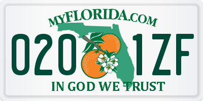 FL license plate 0201ZF
