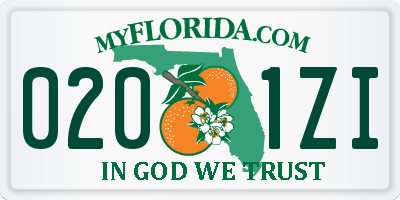 FL license plate 0201ZI
