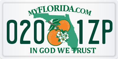 FL license plate 0201ZP