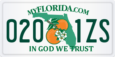 FL license plate 0201ZS