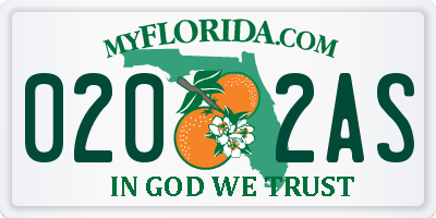 FL license plate 0202AS