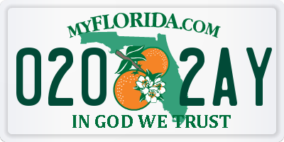 FL license plate 0202AY