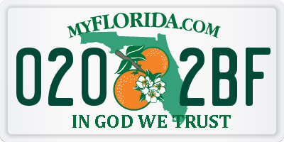 FL license plate 0202BF