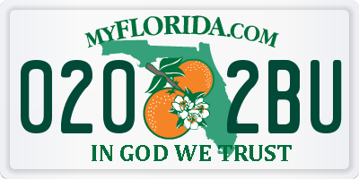 FL license plate 0202BU