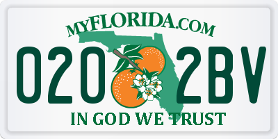 FL license plate 0202BV