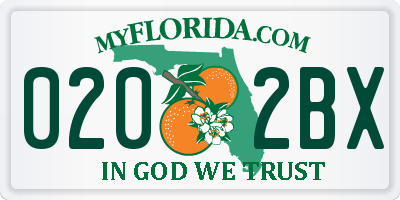 FL license plate 0202BX
