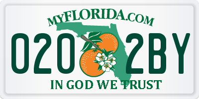 FL license plate 0202BY