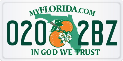 FL license plate 0202BZ