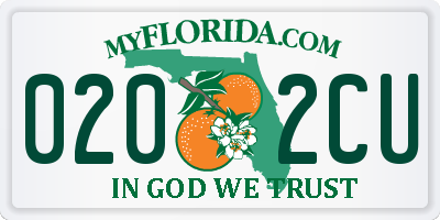 FL license plate 0202CU