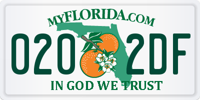 FL license plate 0202DF
