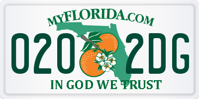 FL license plate 0202DG
