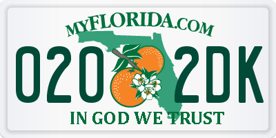 FL license plate 0202DK