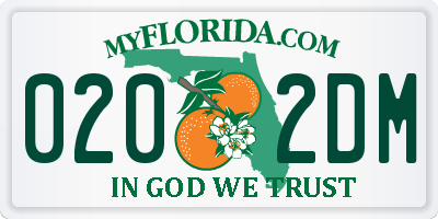 FL license plate 0202DM