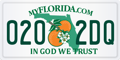 FL license plate 0202DQ