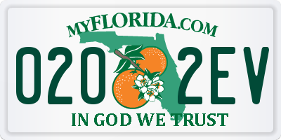 FL license plate 0202EV