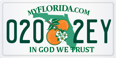 FL license plate 0202EY