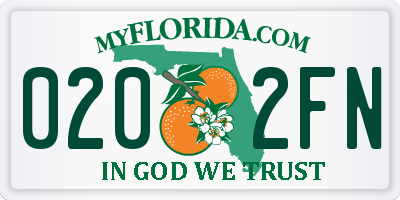 FL license plate 0202FN