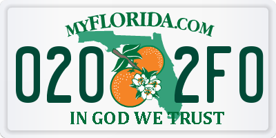 FL license plate 0202FO