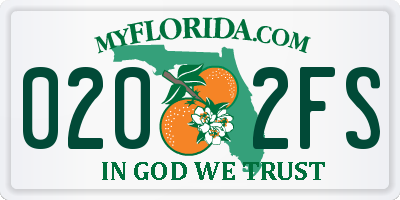 FL license plate 0202FS