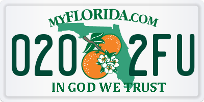FL license plate 0202FU