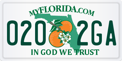 FL license plate 0202GA