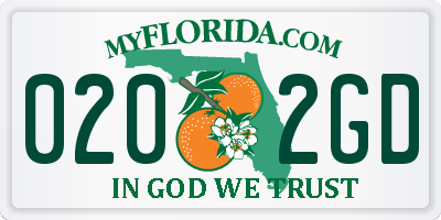 FL license plate 0202GD