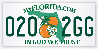 FL license plate 0202GG