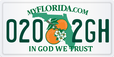 FL license plate 0202GH