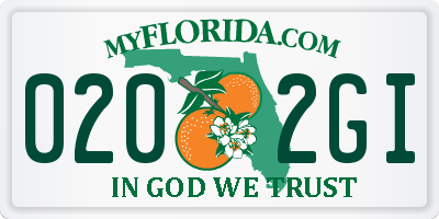 FL license plate 0202GI