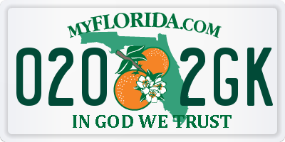 FL license plate 0202GK