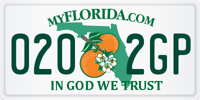 FL license plate 0202GP