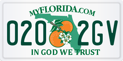FL license plate 0202GV