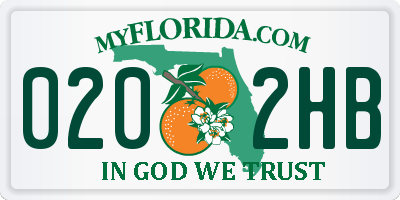 FL license plate 0202HB