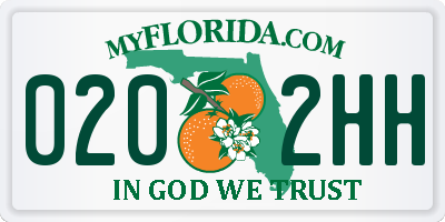 FL license plate 0202HH