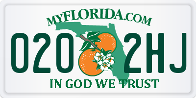 FL license plate 0202HJ