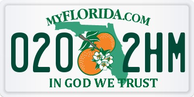 FL license plate 0202HM