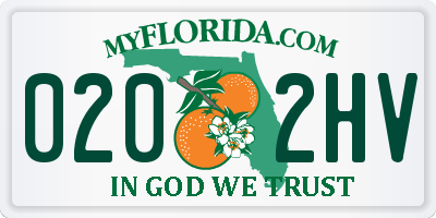 FL license plate 0202HV