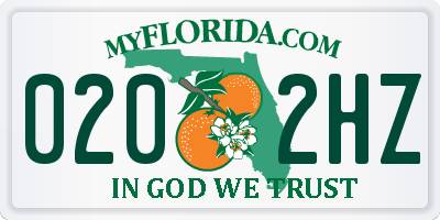 FL license plate 0202HZ