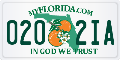 FL license plate 0202IA