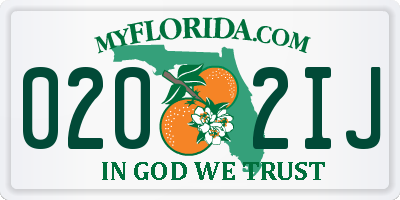 FL license plate 0202IJ