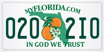 FL license plate 0202IO