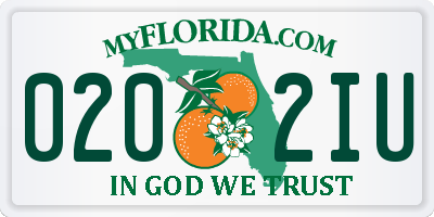 FL license plate 0202IU