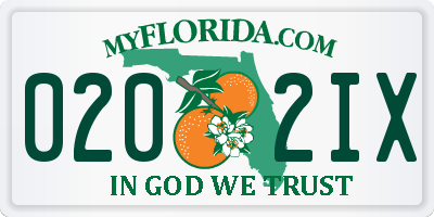 FL license plate 0202IX