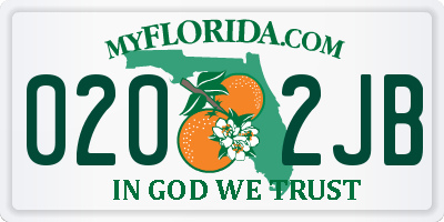 FL license plate 0202JB