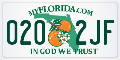 FL license plate 0202JF
